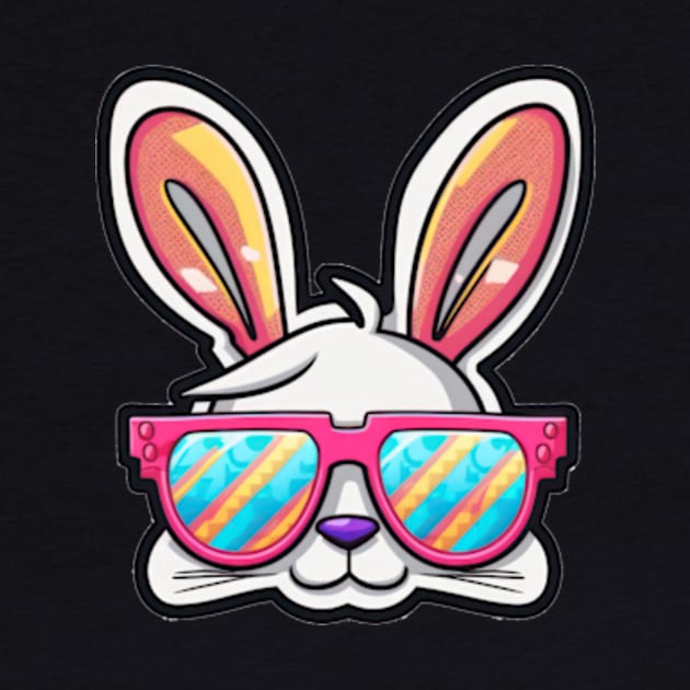 bunny face with sunglasses easter day by GIFTAWINE